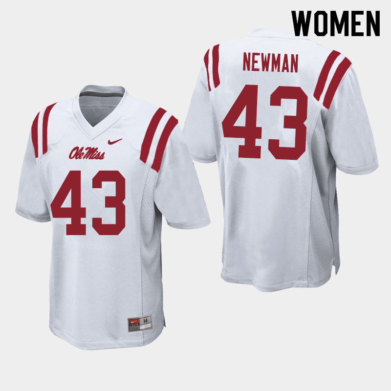 Daniel Newman Ole Miss Rebels NCAA Women's White #43 Stitched Limited College Football Jersey AFM2658PJ